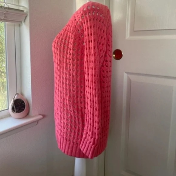 Forever 21 | Neon Pink Crochet Knit Pullover Sweater, Size S - Picture 3 of 6
